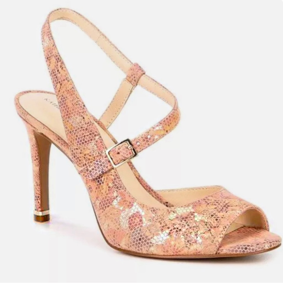 Katherine Kelly Rosanna Floral Pink Heels Open Toe Size 6.5